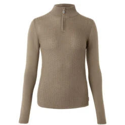 B Vertigo Ruth 1/4 Zip Sweater 13 B Vertigo Ruth 1/4 Zip Sweater -Equestrian Clothing Store ruth sweater shiitake beige 33546 SBE b vertigo 84302.1667872985