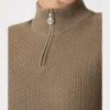 B Vertigo Ruth 1/4 Zip Sweater -Equestrian Clothing Store ruth sweater shiitake beige zipper 33546 SBE b vertigo 06065.1667873000