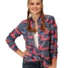 Roper Bandana Print Rayon Shirt -Equestrian Clothing Store rwb bandana print ls red front 0305005900452 roper 95451.1683938852