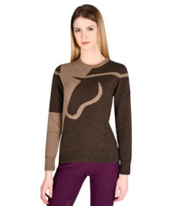 Vestrum San Cassiano Crew Neck Sweater -Equestrian Clothing Store san cassiano crewneck tan brown front W5087 50015 59 vestrum 61032.1666402178