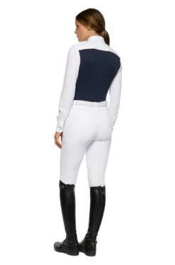 Cavalleria Toscana Seersucker Poplin Bib Shirt -Equestrian Clothing Store seersucker poplin bib ls royal back CAD206 JE146 Q790 cavalleria toscana 51330.1652483484