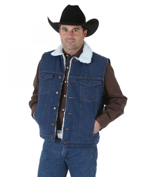 Men's Wrangler Sherpa Denim Vest 4 Men's Wrangler Sherpa Denim Vest - Image 2