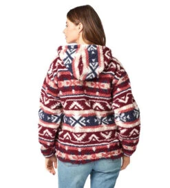 Wrangler Sherpa Print Hoodie -Equestrian Clothing Store sherpa print hoodie burgundy back 112321245 wrangler 45128.1665621327