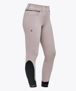 Cavalleria Toscana Silicone Logo Breeches Knee Grip -Equestrian Clothing Store silicone print ct breeches blush side PAD175 JE010 1A00 cavalleria toscana 02836.1659819124