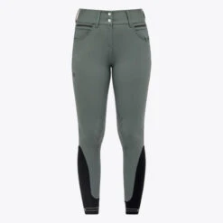 Cavalleria Toscana Silicone Logo Breeches Knee Grip -Equestrian Clothing Store silicone print ct breeches green front PAD175 JE010 5F00 cavalleria toscana 54400.1659819199