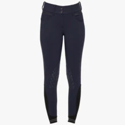 Cavalleria Toscana Silicone Logo Breeches Knee Grip -Equestrian Clothing Store silicone print ct breeches navy front PAD175 JE010 7E00 cavalleria toscana 84878.1659819161