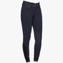 Cavalleria Toscana Silicone Logo Breeches Knee Grip -Equestrian Clothing Store silicone print ct breeches navy side PAD175 JE010 7E00 cavalleria toscana 11715.1659819185