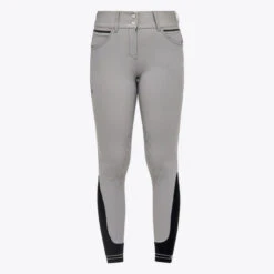 Cavalleria Toscana Silicone Logo Breeches Knee Grip -Equestrian Clothing Store silicone print ct breeches taupgrey front PAD175 JE010 8C00 cavalleria toscana 01750.1659819264