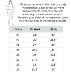 Horze Tara High Waist Full Seat Breeches 11 Horze Tara High Waist Full Seat Breeches -Equestrian Clothing Store size chart breeches women horze 44376.1652472251