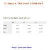 Outback Trading Oregon Vest -Equestrian Clothing Store size chart men jacket vest outback 81646.1668824420