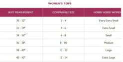 Hobby Horse Dania Show Tunic -Equestrian Clothing Store size chart tops hobby horse 14596.1584047721