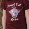 Cruel Girls Stand Out From The Herd Tee 1 Cruel Girls Stand Out From The Herd Tee -Equestrian Clothing Store stand out from herd tee burgundy lifestyle detail CTK8550002 miller 68422.1653079652