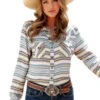 Cruel Denim Striped Rayon Western Top 1 Cruel Denim Striped Rayon Western Top -Equestrian Clothing Store striped rayon western top multi front CTW7226014 miller 05967.1652985724