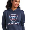 Ariat TEK Hoodie -Equestrian Clothing Store tek hoodie blue nights front logo 10039793 ariat 17106.1653605137