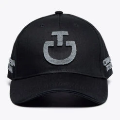 Cavalleria Toscana Tufted Stitch Cap -Equestrian Clothing Store tufted stitch cap black front CPU023 GA002 9999 CT 55427.1678573877