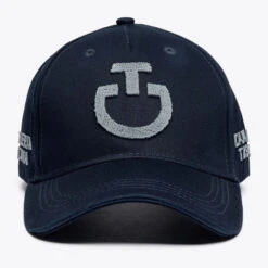 Cavalleria Toscana Tufted Stitch Cap -Equestrian Clothing Store tufted stitch cap navy front CPU023 GA002 7901 CT 01207.1678573790