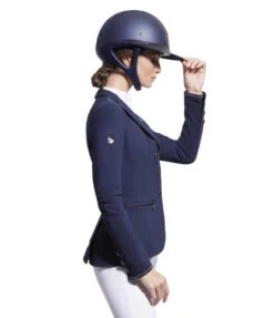 Samshield Victorine Satin Show Jacket -Equestrian Clothing Store victorine satin jacket navy side 3059 samshield 69499.1638827315
