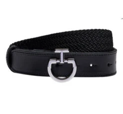 Cavalleria Toscana Woven Fabric Elastic Belt -Equestrian Clothing Store woven fabric elastic belt black CIN042 PL060 9999 CT 25489.1671319224