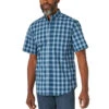 Men's Wrangler WR Plaid Shirt Short Sleeve -Equestrian Clothing Store wr plaid shirt ss multi blue front 112314782 wrangler 76917.1654121032
