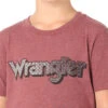 Wrangler Kids Tread Plate Logo Tee -Equestrian Clothing Store wrangler tee ss burgundy detail BQ6191R wrangler 95936.1636308066