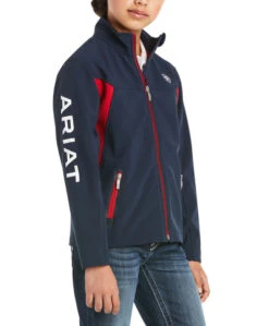 Ariat Youth New Team Softshell Jacket -Equestrian Clothing Store youth team softshell navy side 10019268 ariat 34432.1641431252