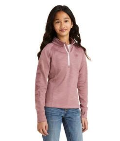 Kids Ariat Tek Team Half Zip Sweatshirt -Equestrian Clothing Store yth tech team zip sweatshirt nst.rose front 10041203 ariat 12042.1679930602