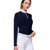 RG Zip Competition Polo Long Sleeve -Equestrian Clothing Store zip competition polo ls navy front POW004 JS001 7901 RG 11311.1686429465